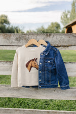 Dark Wash Denim Jean Jacket by Mebie Baby