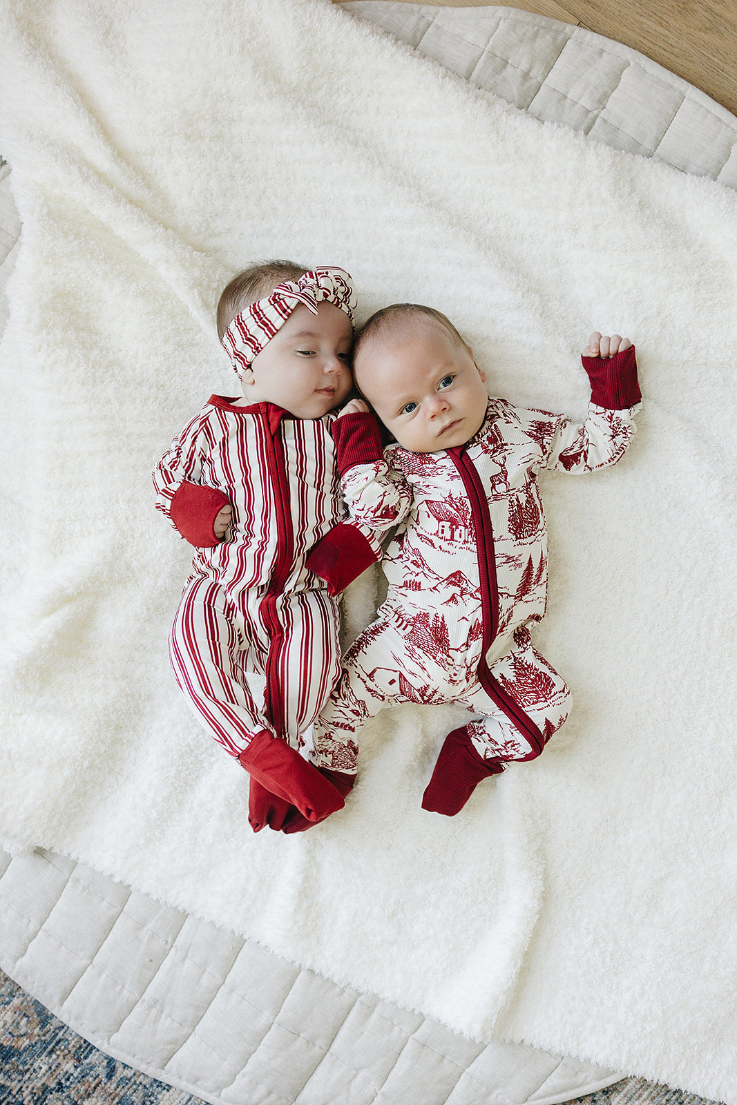 Red Stripe Bamboo Head Wrap by Mebie Baby