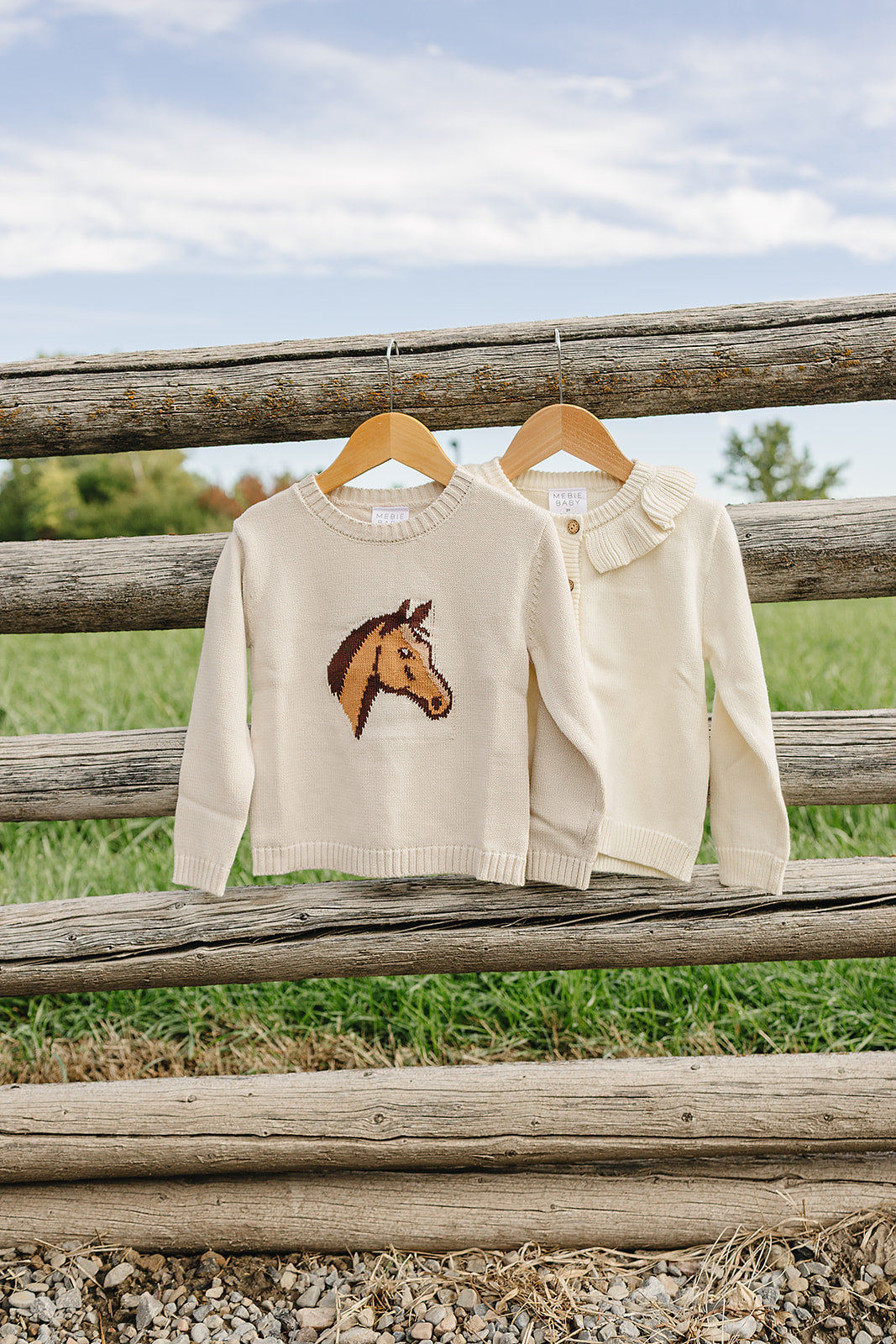 Cream Ruffle Knit Cardigan by Mebie Baby