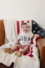 Mebie Baby organic American Flag plush baby blanket