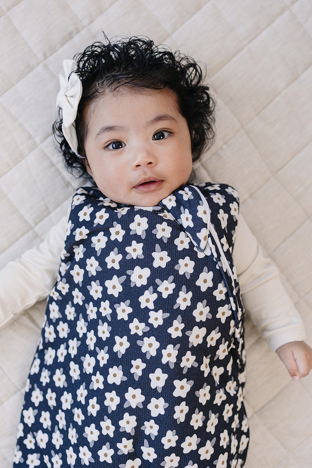 Navy Daisy Sleep Sack by Mebie Baby at Everetts Place