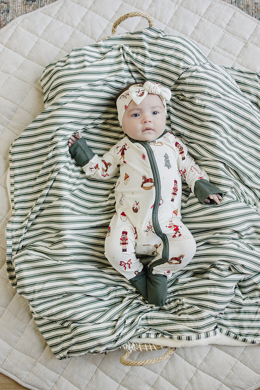 Merry & Bright Ribbed Bamboo Head Wrap by Mebie Baby