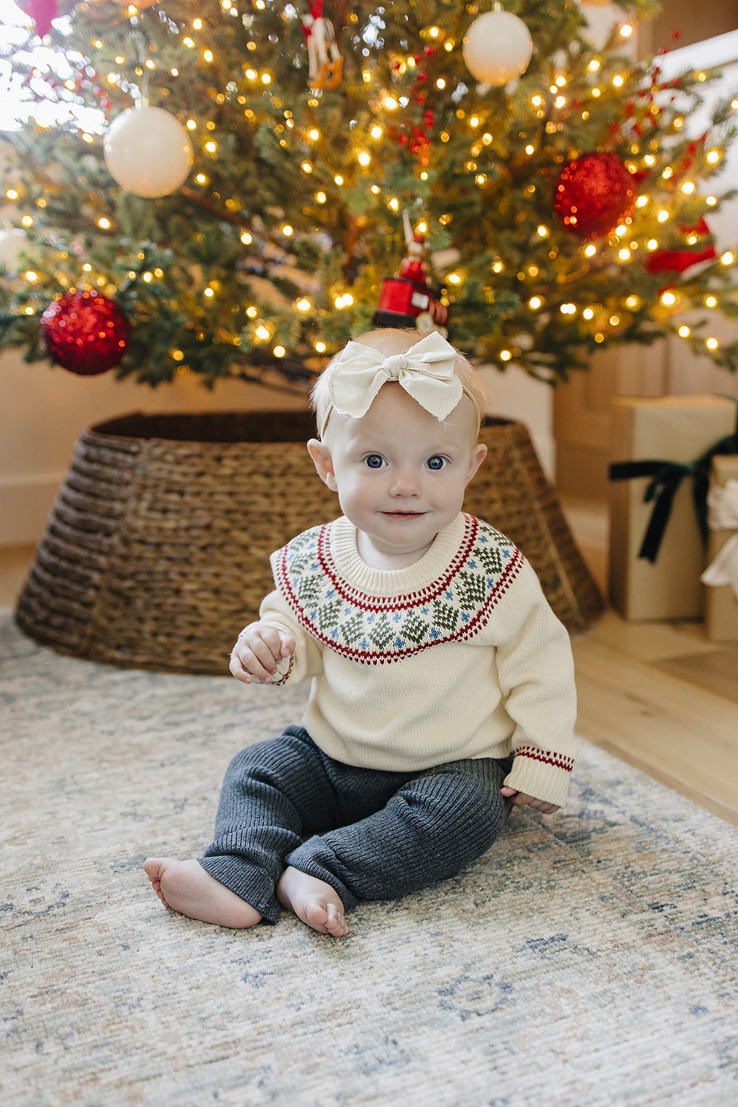 Cream Fair Isle Sweater by Mebie Baby