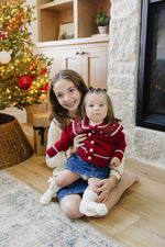Red Fair Isle Cardigan by Mebie Baby