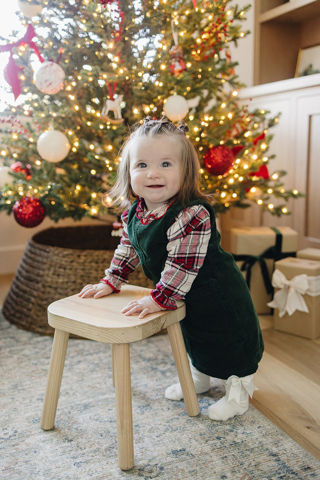 Red Plaid Long Sleeve Shirt by Mebie Baby