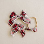 Red Plaid Hair Bow by Mebie Baby