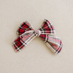 Red Plaid Hair Bow by Mebie Baby