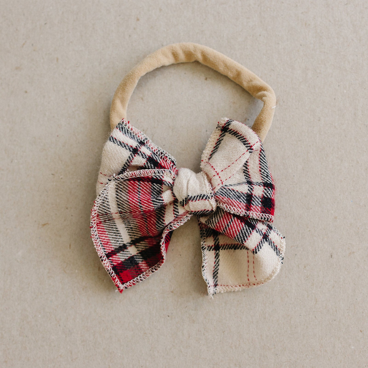 Red Plaid Hair Bow by Mebie Baby