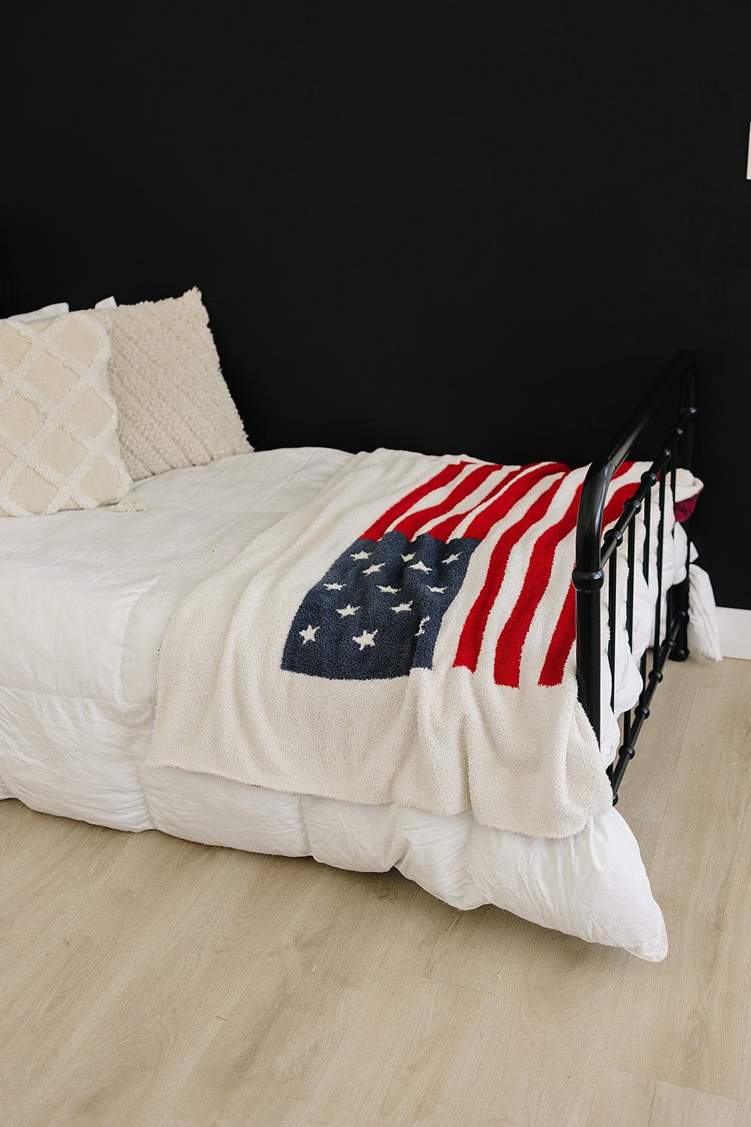 Mebie Baby soft, cozy American Flag plush blanket for baby.