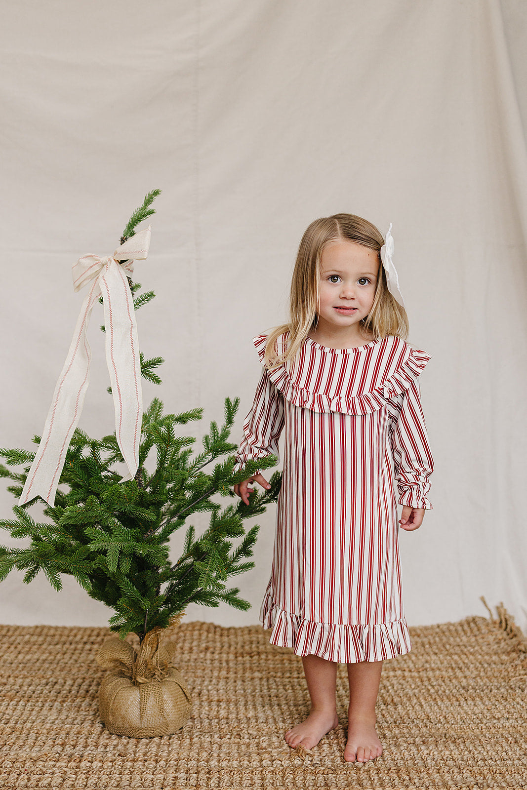 Red Stripe Bamboo Cozy Gown by Mebie Baby