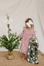 Red Stripe Bamboo Cozy Gown by Mebie Baby