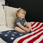 Soft Mebie Baby American Flag plush blanket for nursery