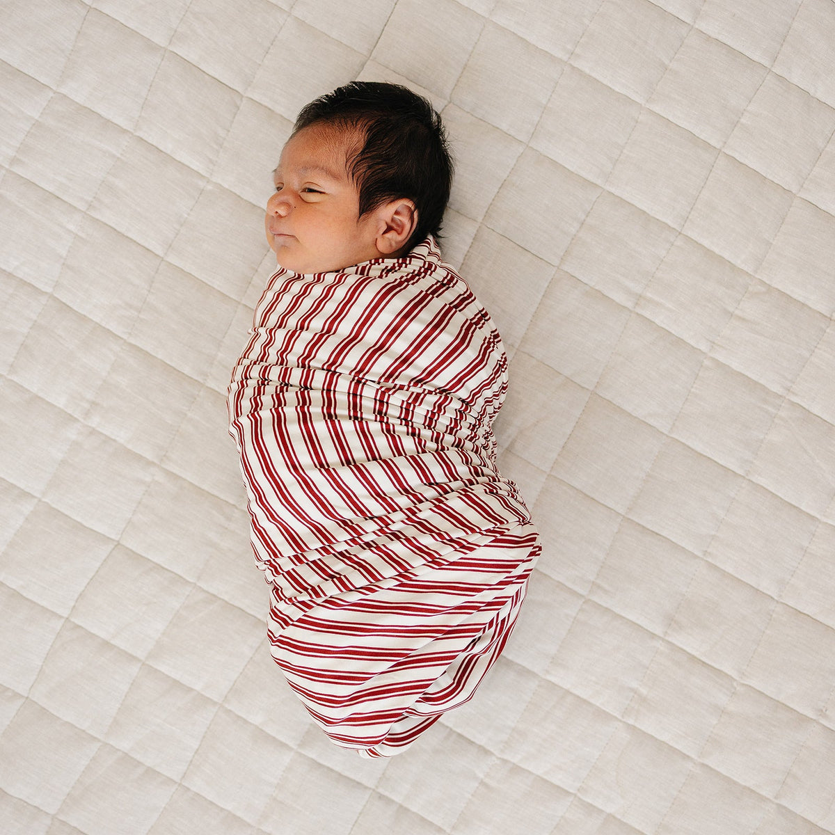 Red Stripe Bamboo Swaddle by Mebie Baby