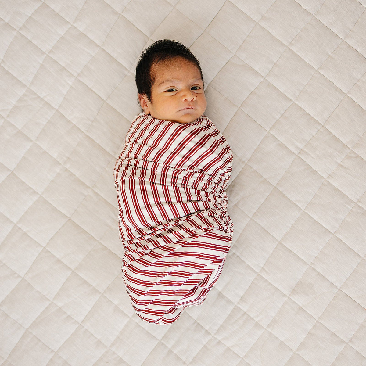 Red Stripe Bamboo Swaddle by Mebie Baby