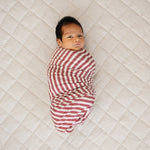 Red Stripe Bamboo Swaddle by Mebie Baby
