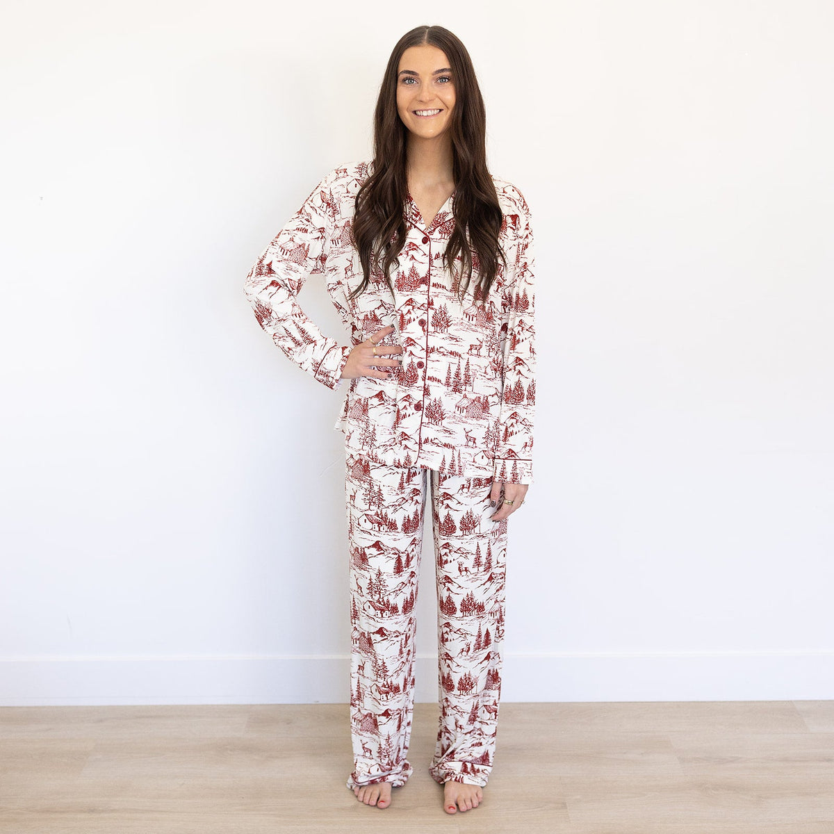 Adult Holiday Toile Lounge Set by Mebie Baby