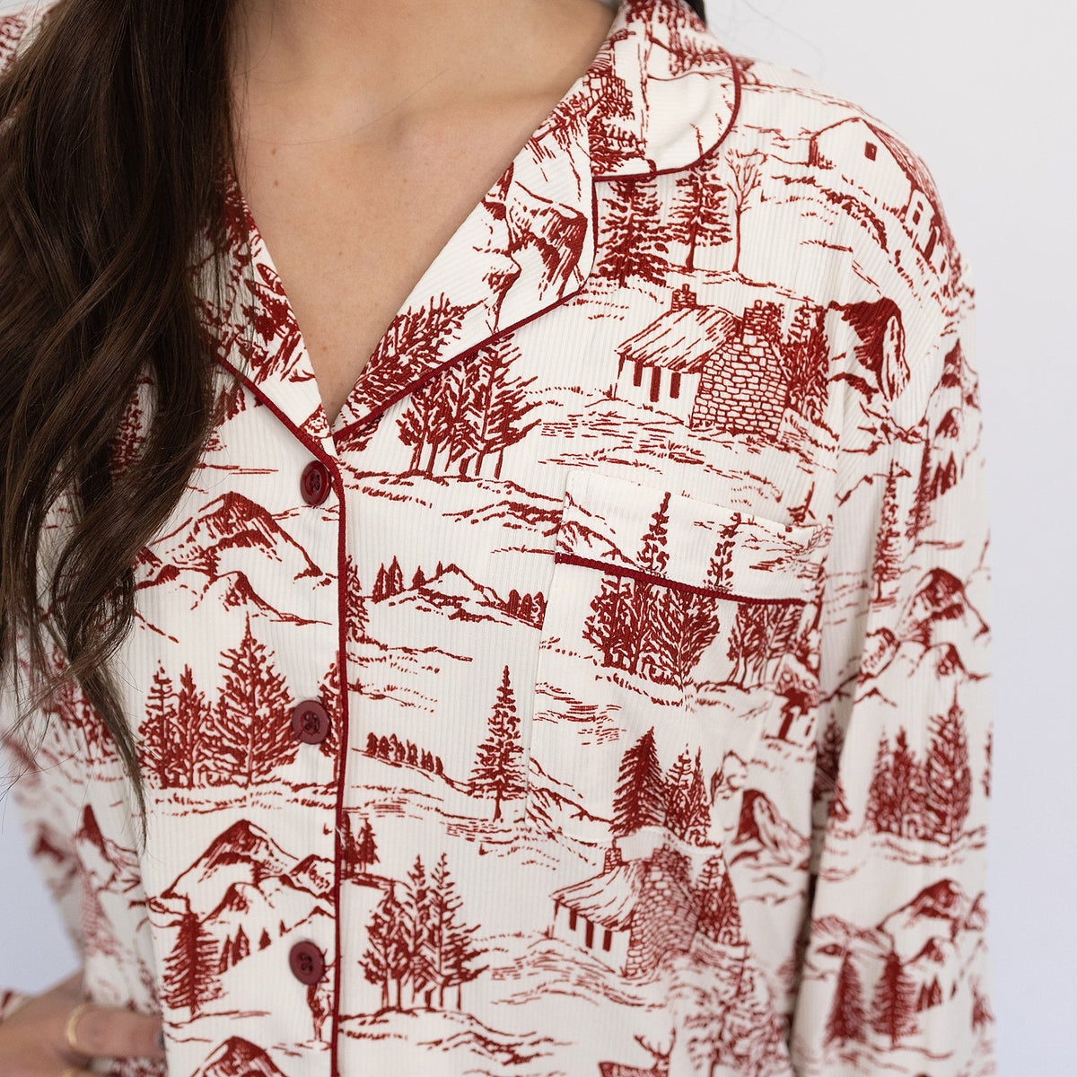Adult Holiday Toile Lounge Set by Mebie Baby