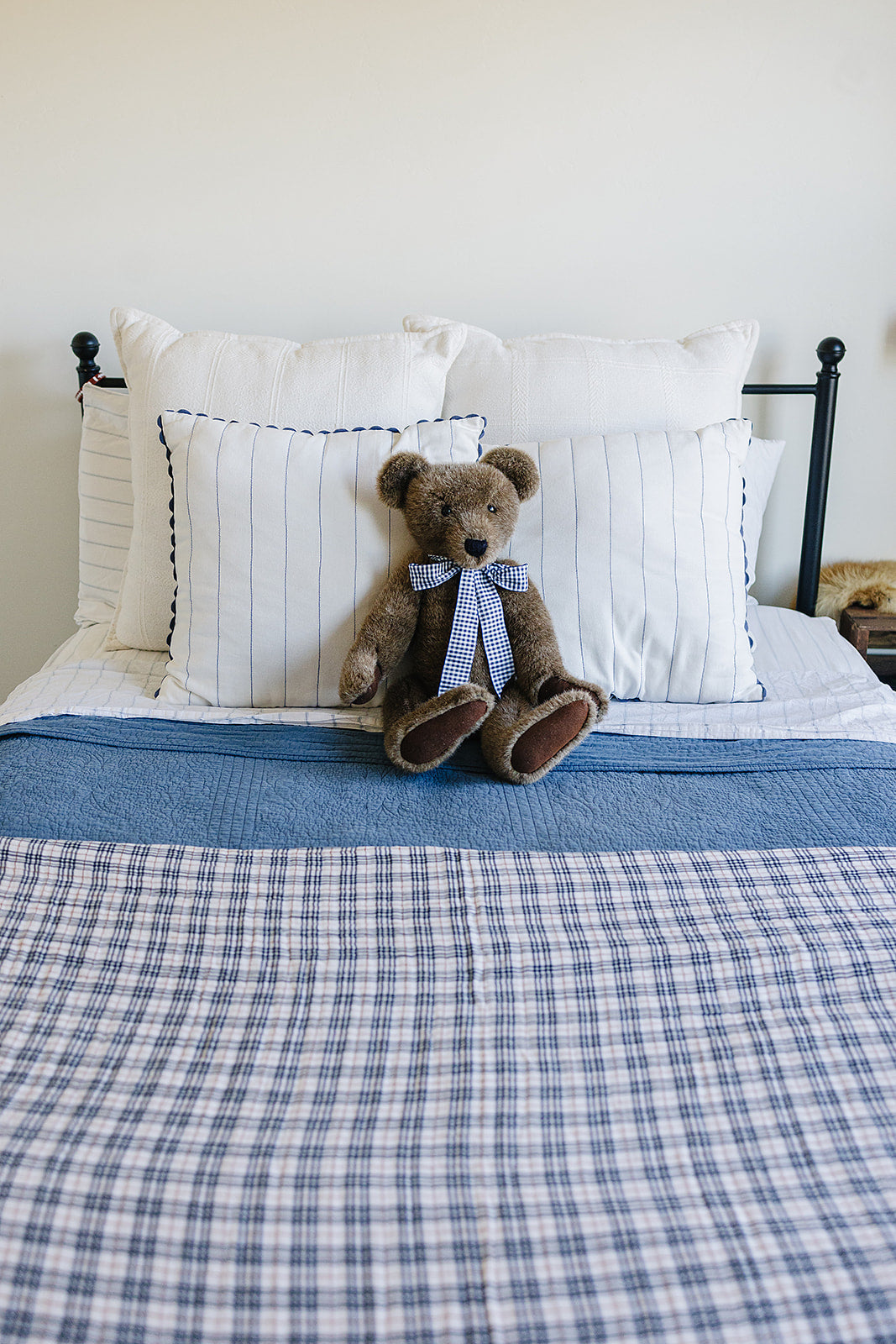 Vintage Plaid + Navy Plaid Twin Muslin Quilt by Mebie Baby at Everetts Place