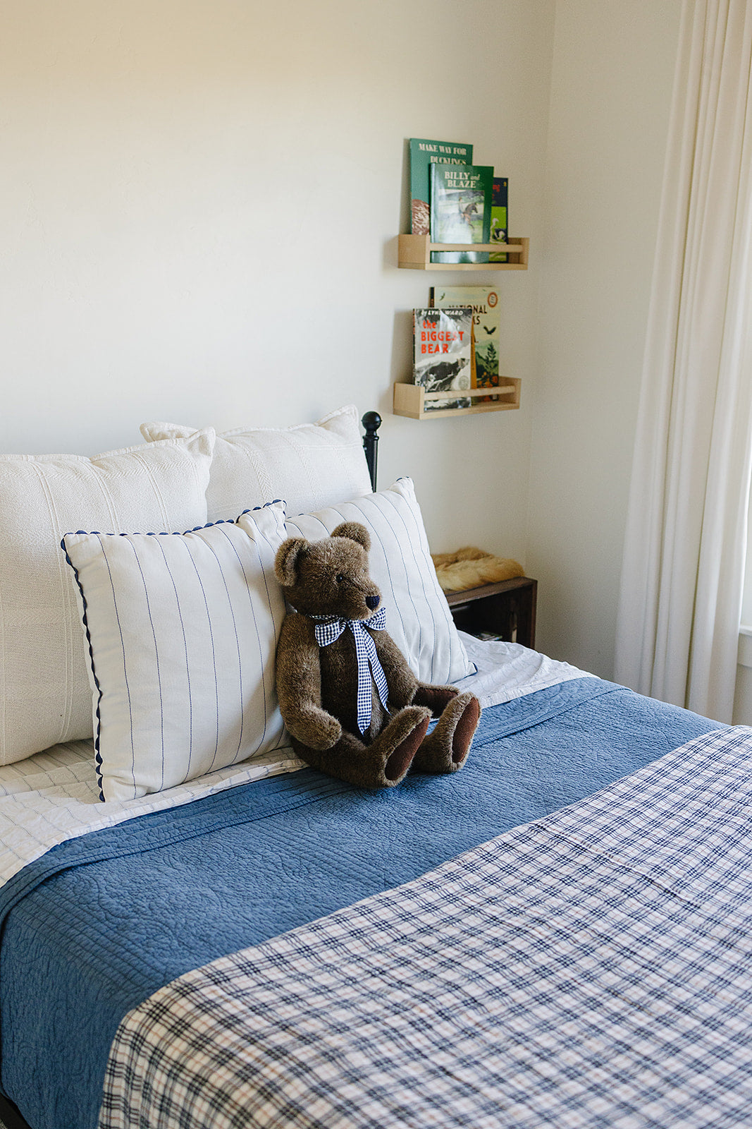 Vintage Plaid + Navy Plaid Twin Muslin Quilt by Mebie Baby at Everetts Place