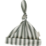 Green Stripe Bamboo Newborn Knot Hat by Mebie Baby