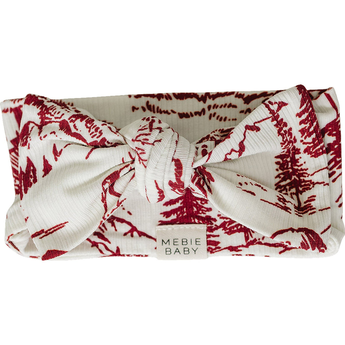 Holiday Toile Ribbed Bamboo Head Wrap by Mebie Baby