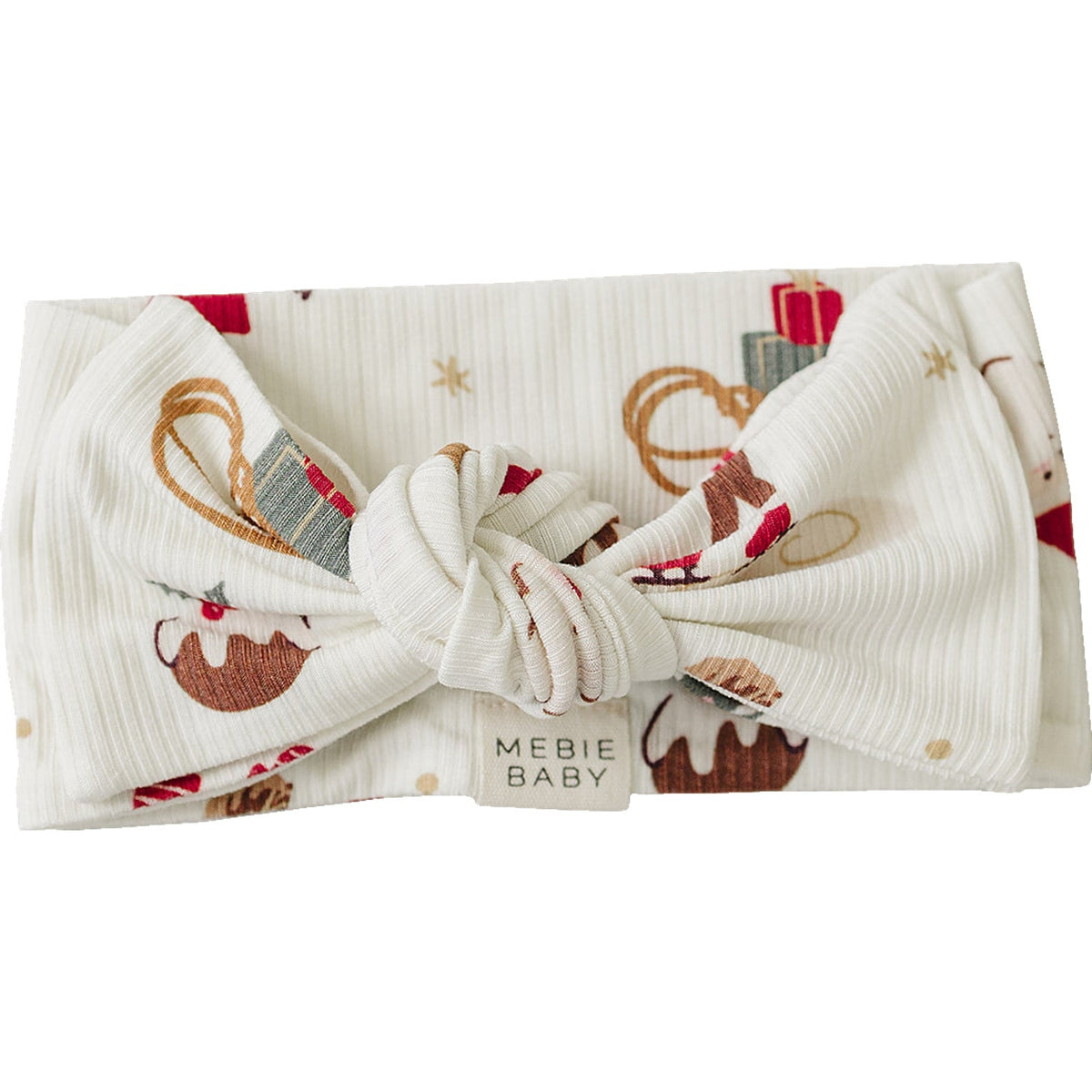 Merry & Bright Ribbed Bamboo Head Wrap by Mebie Baby