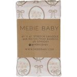 Bamboo stretch swaddle blanket in a neutral vintage floral bouquet print, spread out flat.
