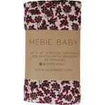 Ribbed bamboo stretch swaddle blanket in a neutral antique floral print, spread flat to show the pattern.