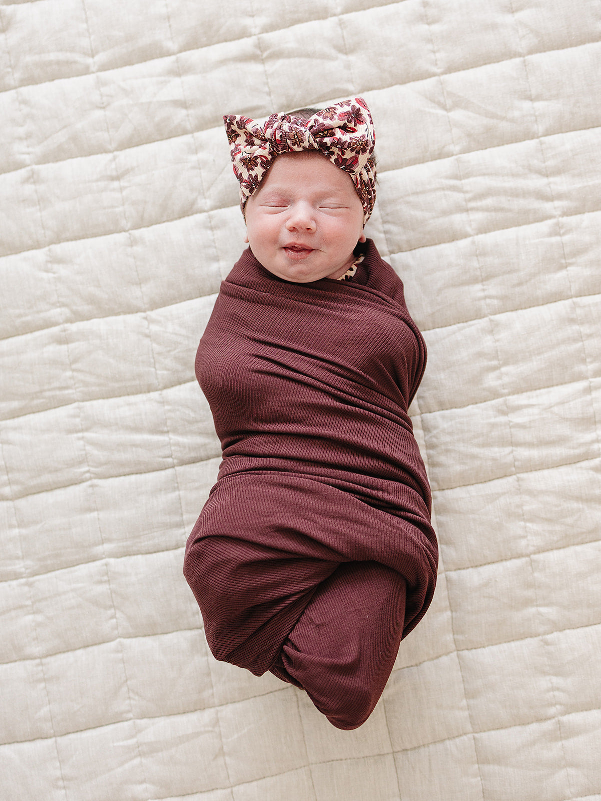 Soft Ribbed Bamboo Stretch Swaddle Blanket