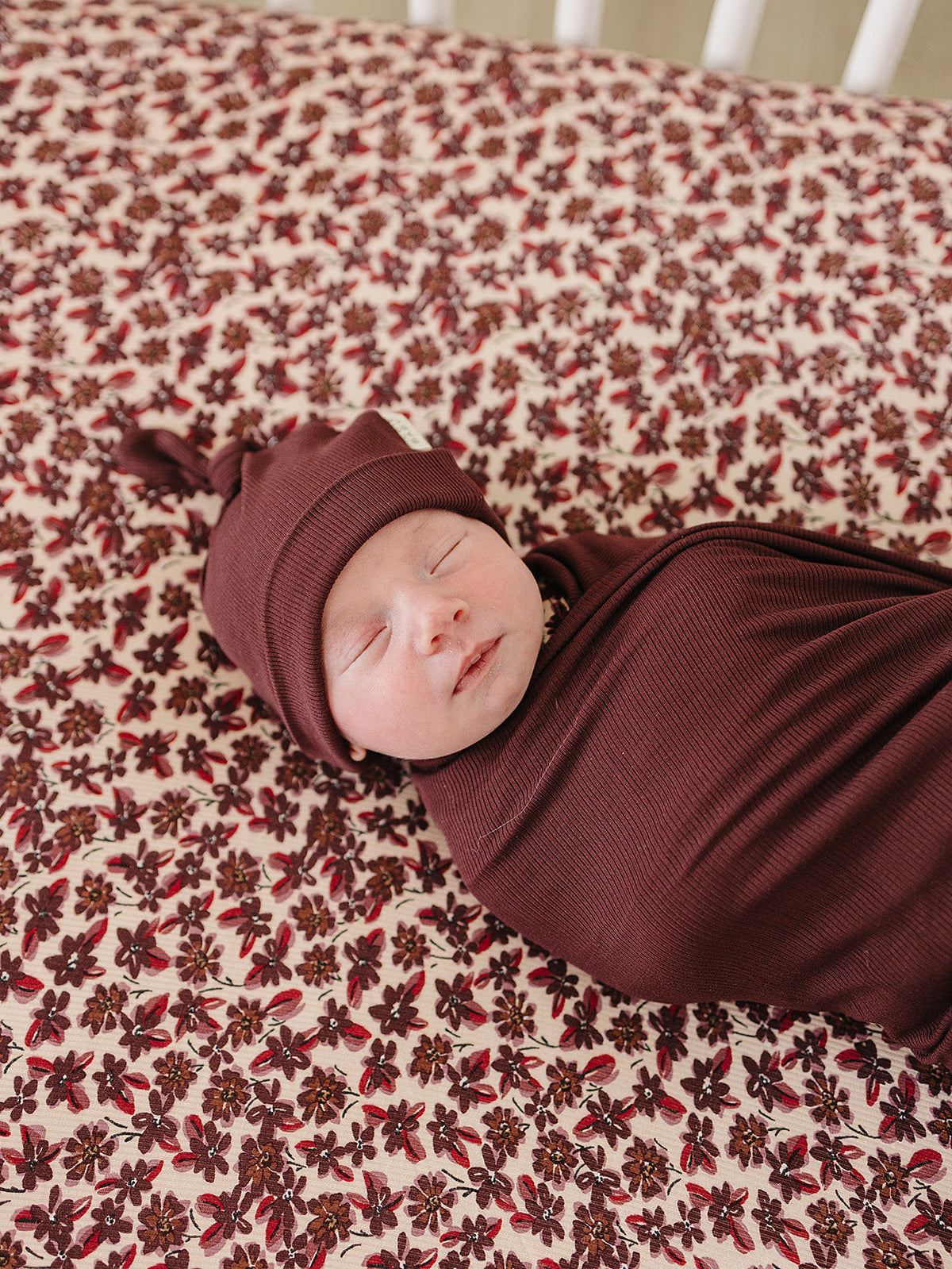 Soft Deep Violet Ribbed Bamboo Newborn Knot Hat by Mebie Baby (view 2 of 4)