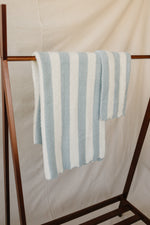 Blue Stripe Plush Blanket by Mebie Baby