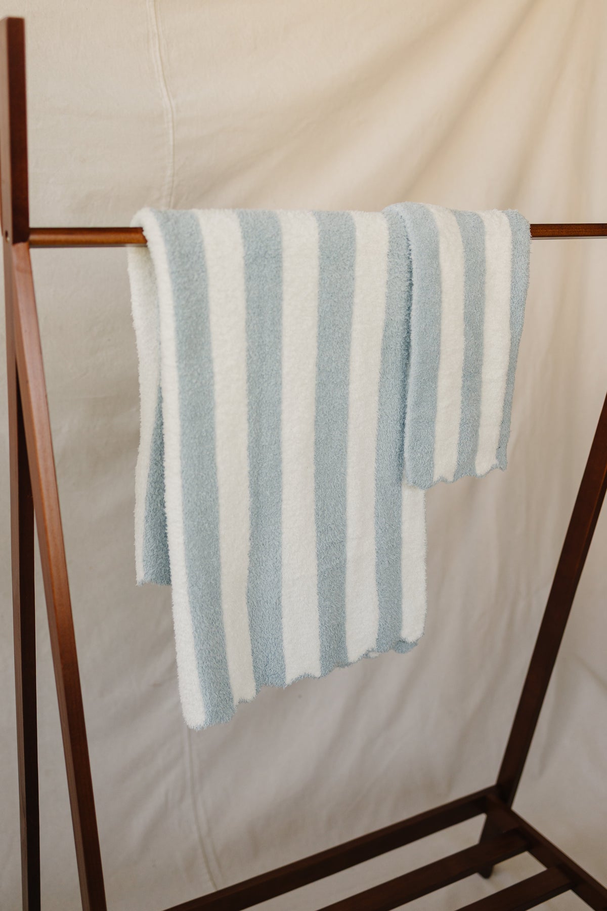 Blue Stripe Plush Blanket by Mebie Baby