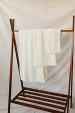 Cream Ribbed Plush Blanket by Mebie Baby