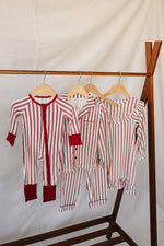 Red Stripe Bamboo Zipper by Mebie Baby