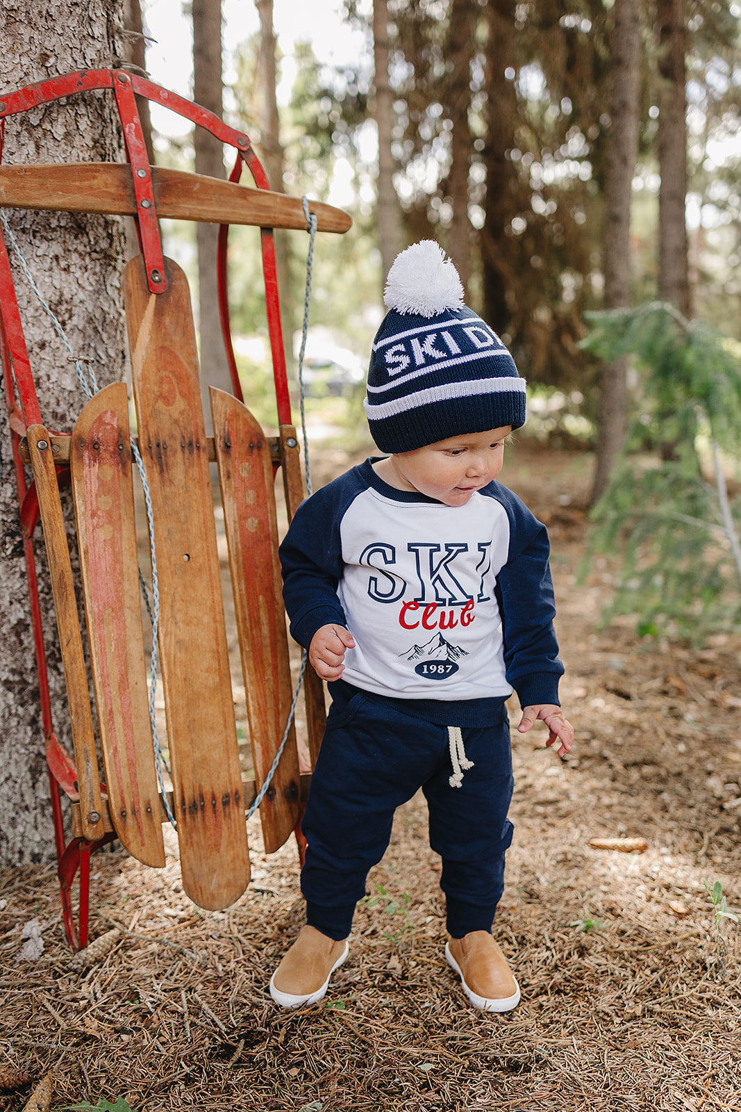Navy Ski Beanie by Mebie Baby