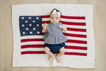 Mebie Baby plush American Flag blanket for baby nursery