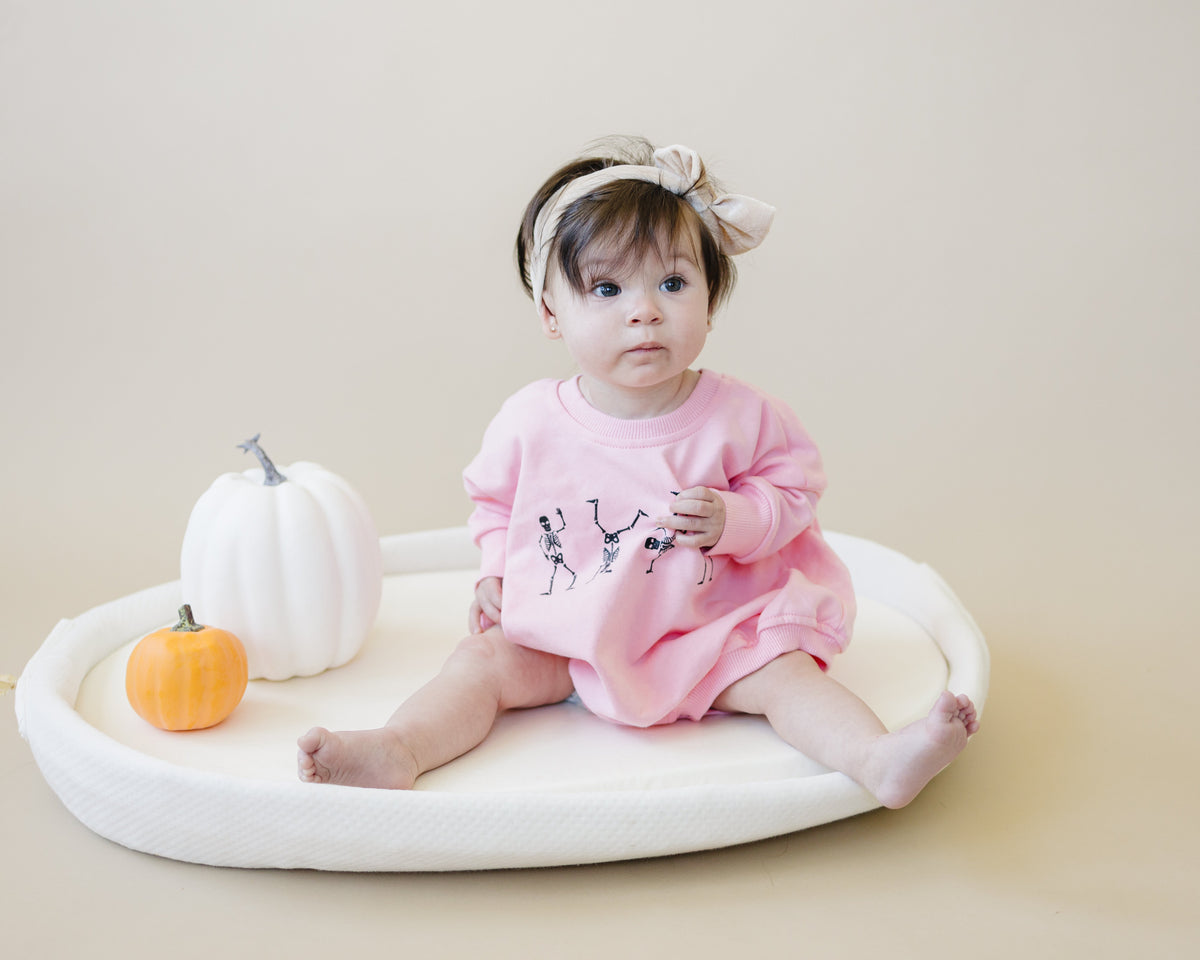French Terry Sweatshirt Romper - Dancing Skeletons by Little Joy Co.