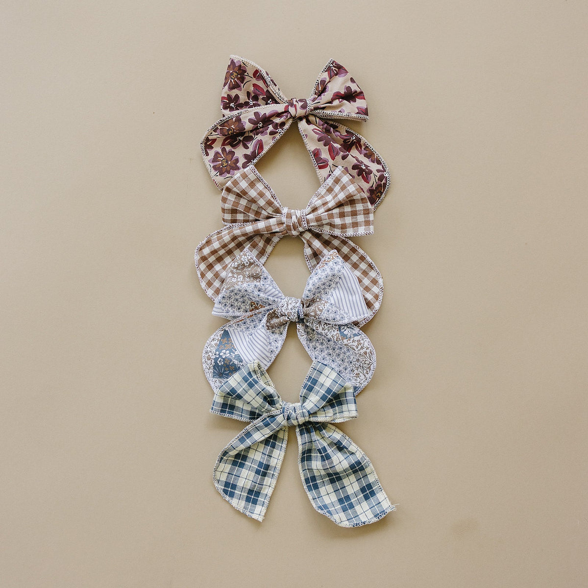 Patchwork Print Hair Bow by Mebie Baby