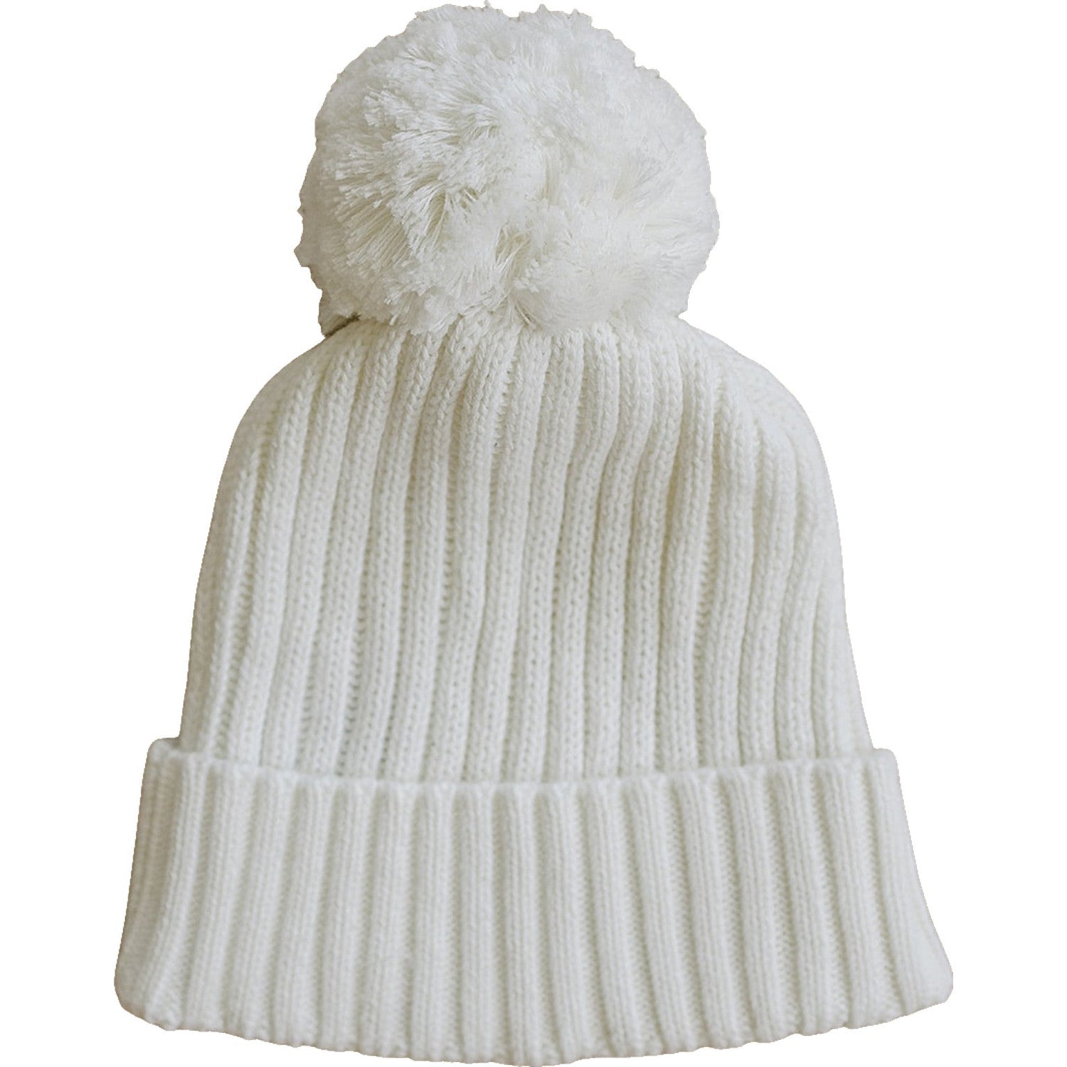 White knit baby beanie