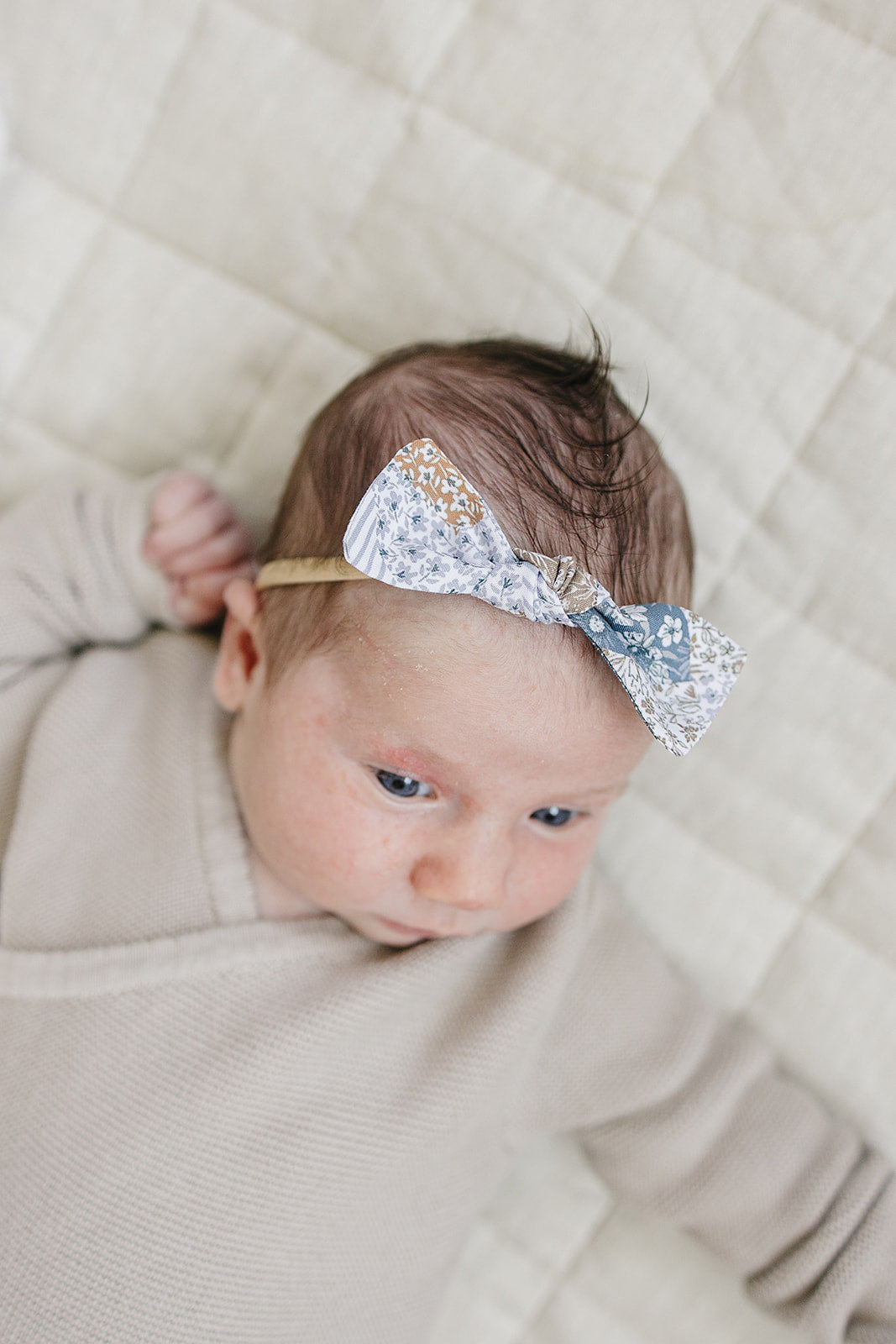 Patchwork Print Hair Bow by Mebie Baby