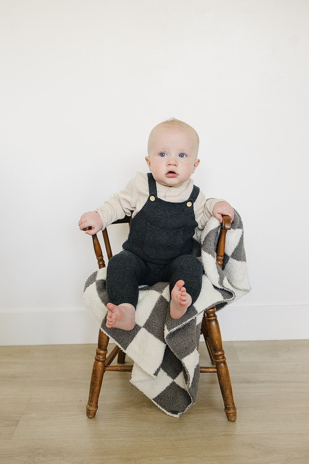 Cotton Knit Pocket Overalls - Charcoal Hue