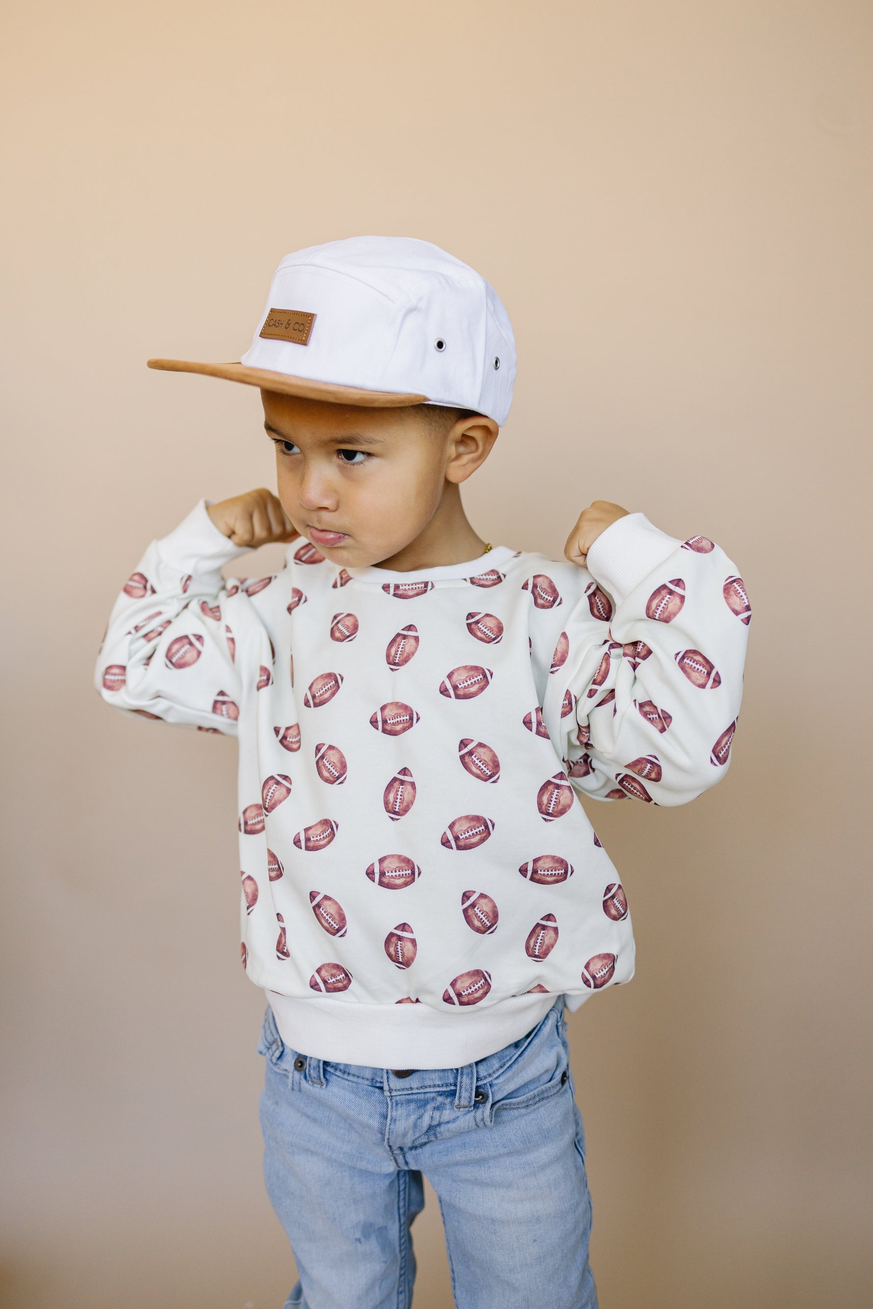 Football Print Crewneck Sweatshirt by Little Joy Co.
