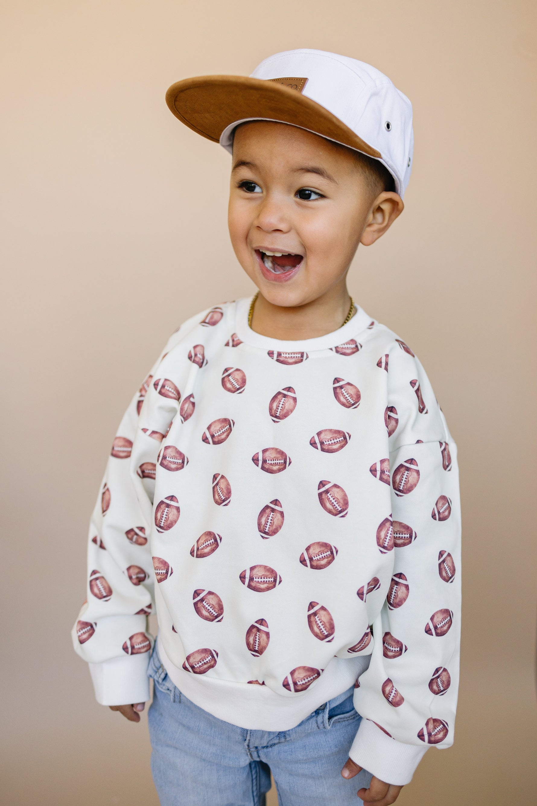 Football Print Crewneck Sweatshirt by Little Joy Co.