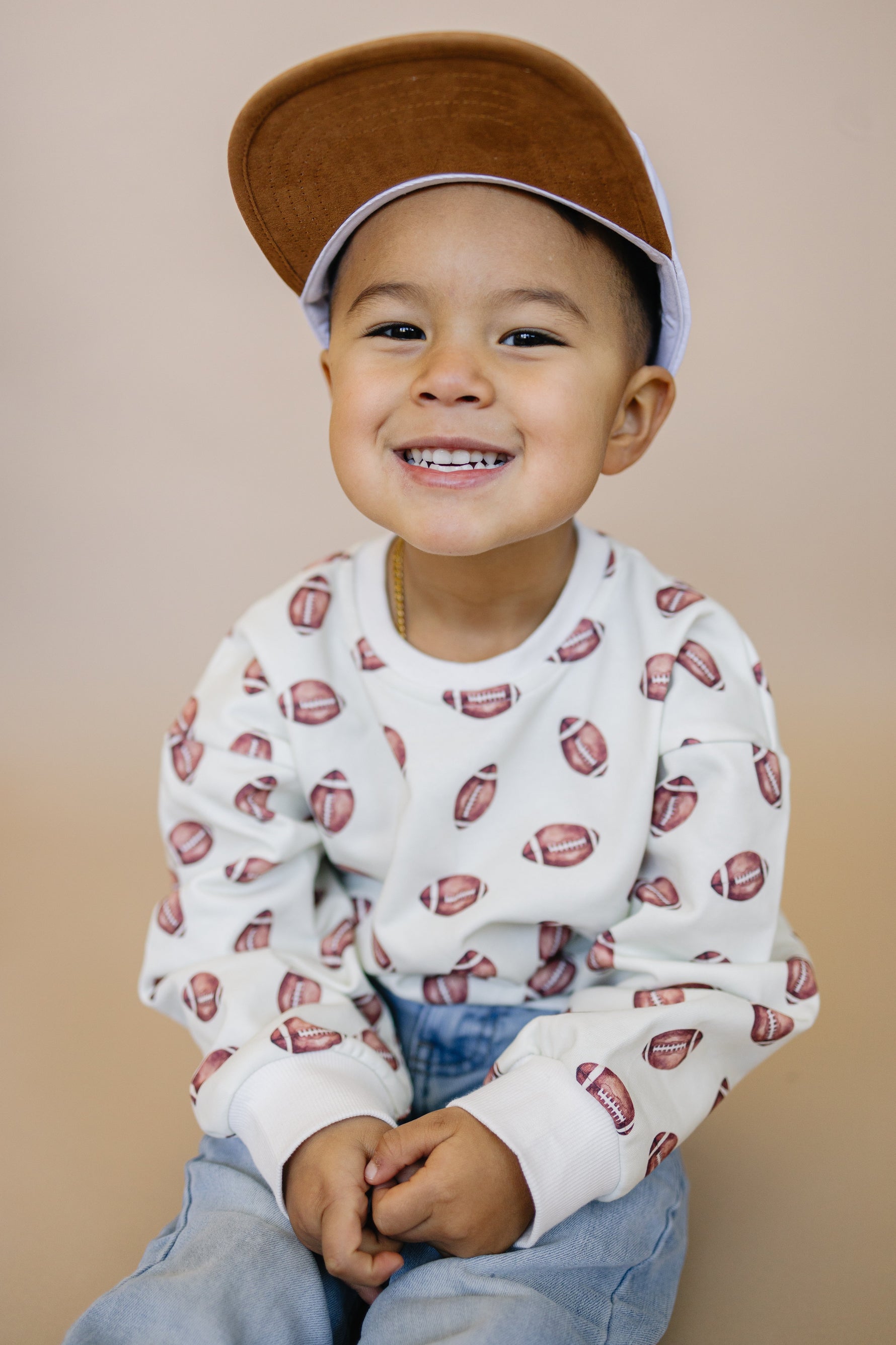 Football Print Crewneck Sweatshirt by Little Joy Co.