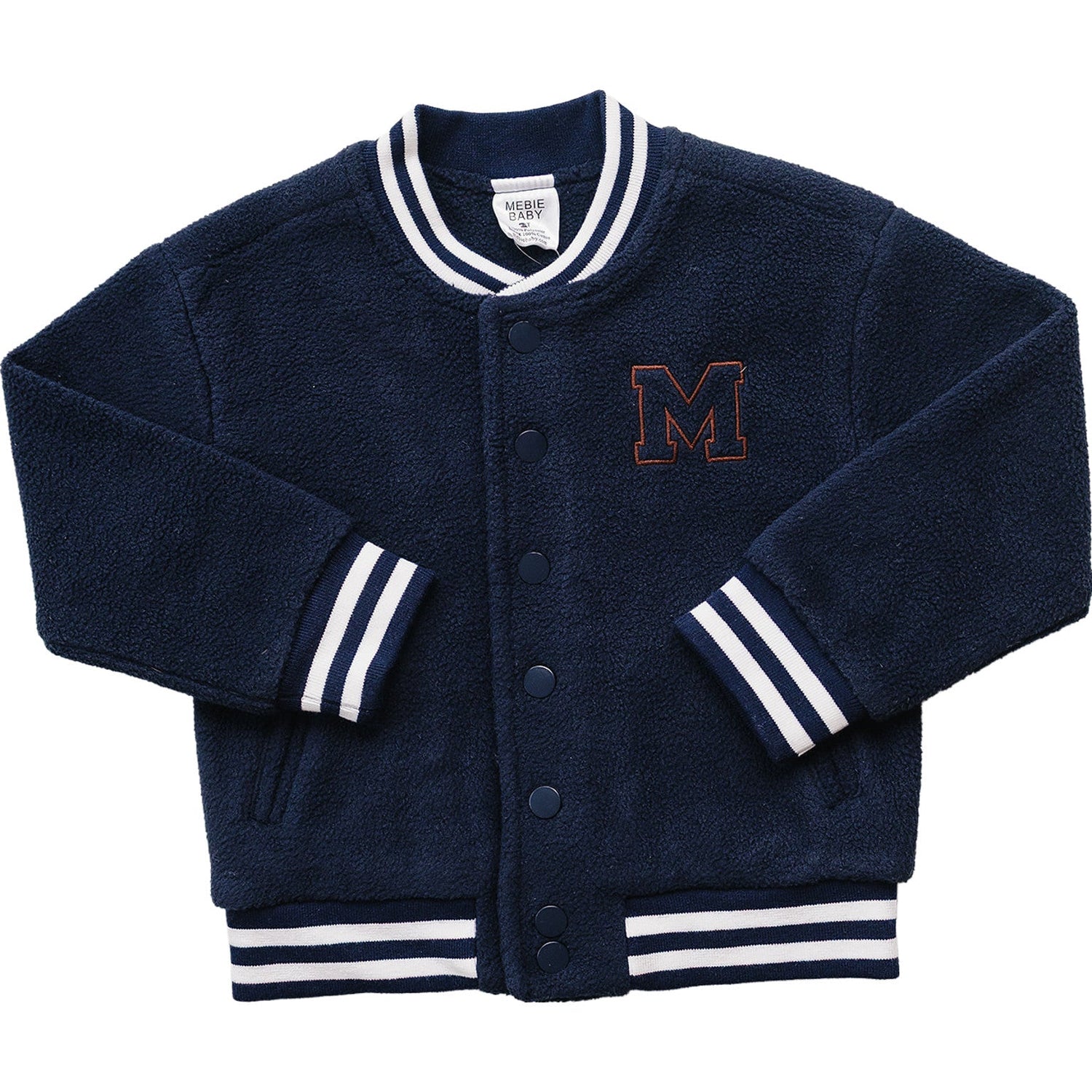 Varsity jacket for a baby or child in a classic collegiate sporty style