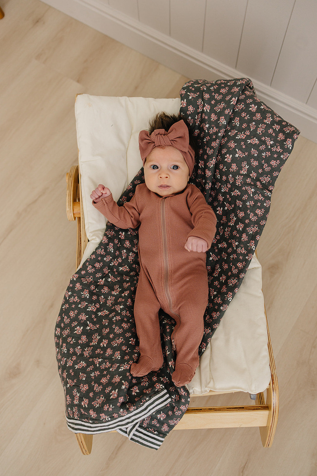 Organic Cotton Ribbed Double Zipper Romper by Mebie Baby