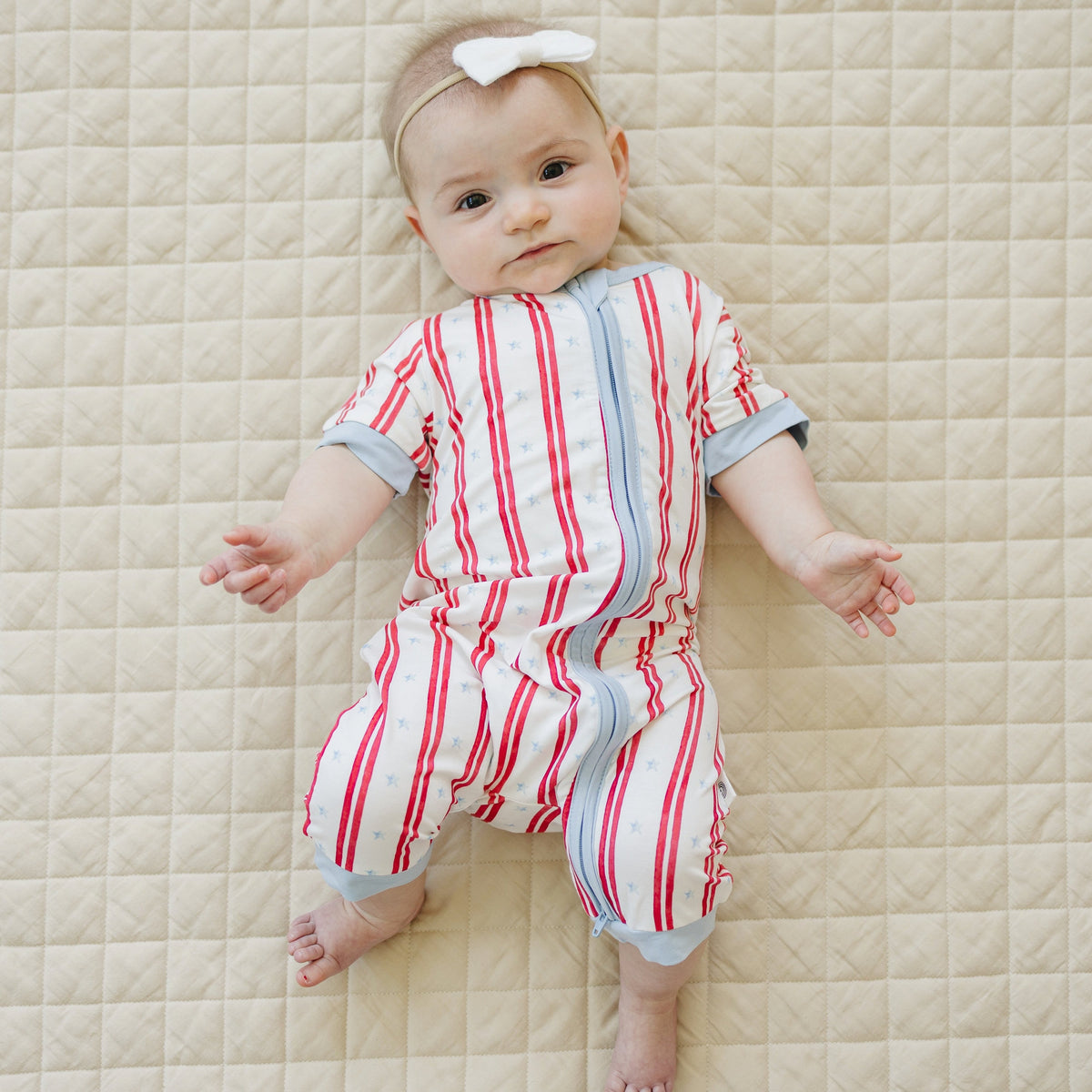Organic Stars & Stripes Bamboo Shorty Pajamas by Little Joy Co. at Everetts Place
