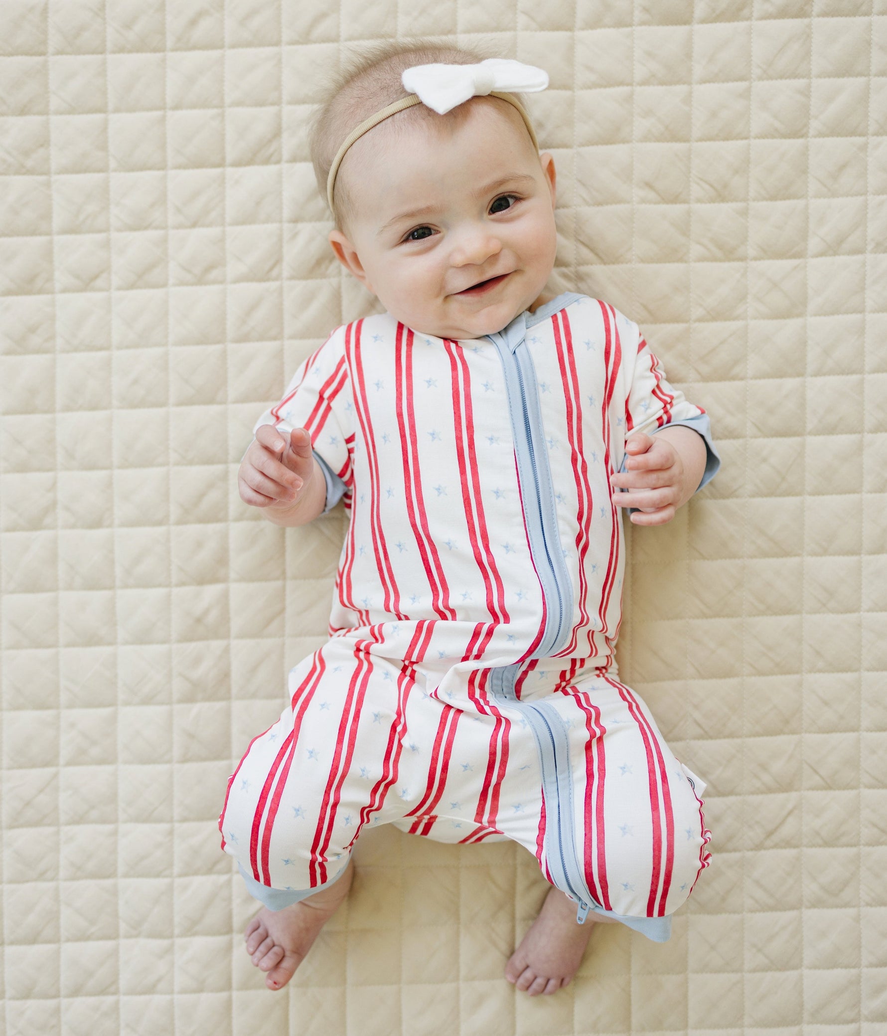 Organic Stars & Stripes Bamboo Shorty Pajamas by Little Joy Co. at Everetts Place