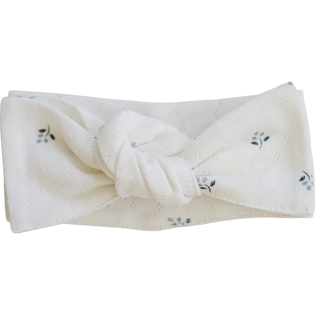 Berry pointelle cotton baby head wrap with a bow detail