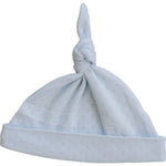 Blue Pointelle Cotton Newborn Knot Hat by Mebie Baby